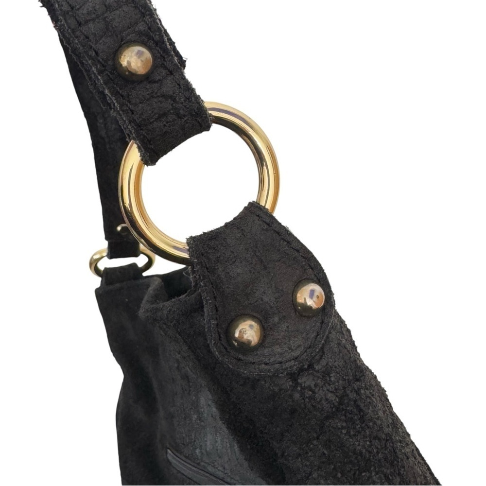 Anna Morellini Dania Shopper Black Cow Leather Crossbody Shoulder Bag Made Italy - Picture 11 of 11
